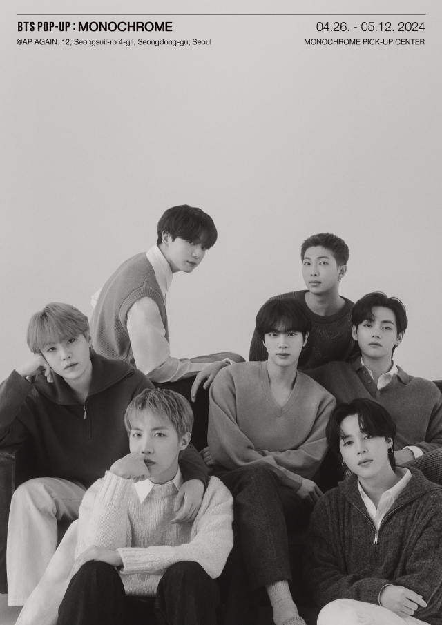 BTS POP-UP 'MONOCHROME' 포스터 / 사진=빅히트뮤직
