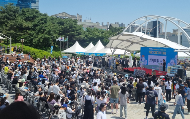 18일 청주 오창 호수공원에서 ‘제3회 에코그린데이’가 열리고 있다. 사진제공=에코프로