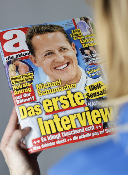 미하엘 슈마허의 가짜 AI 인터뷰를 게재한 독일 주간지 디 악투엘레. EPA 연합뉴스