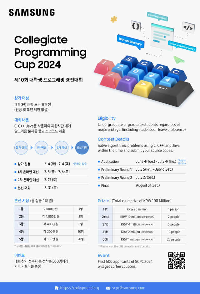 삼성전자, 대학생 프로그래밍 대회 개최…'SW 인재 육성'