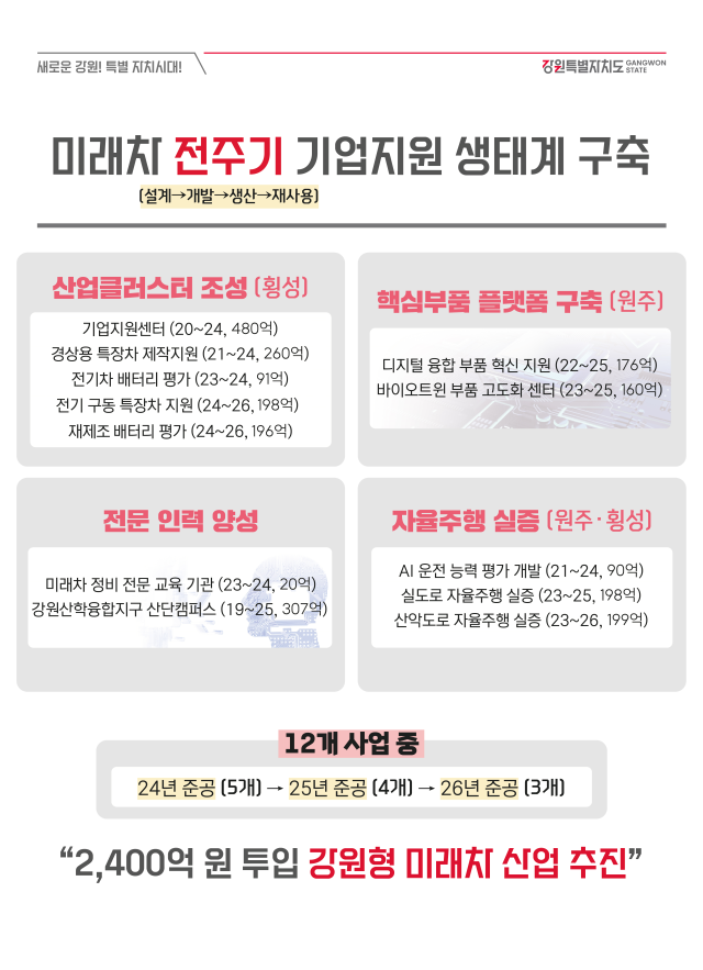 강원미래차 전주기 기업지원 생태계 구축 표. 사진 제공=강원도