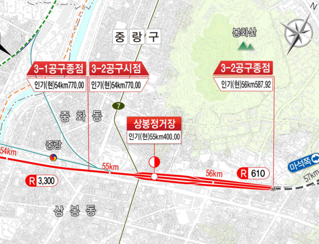 수도권 광역급행철도(GTX)-B노선(용산~상봉) 제3-2공구 위치. /사진 제공=HJ중공업