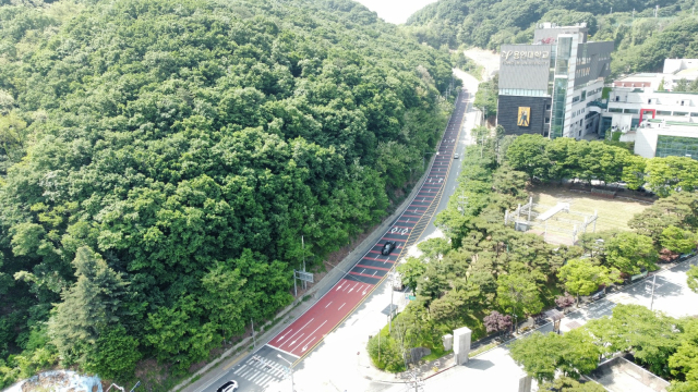 용인대정문삼거리 직진차로 공사 후. 사진 제공 = 용인시