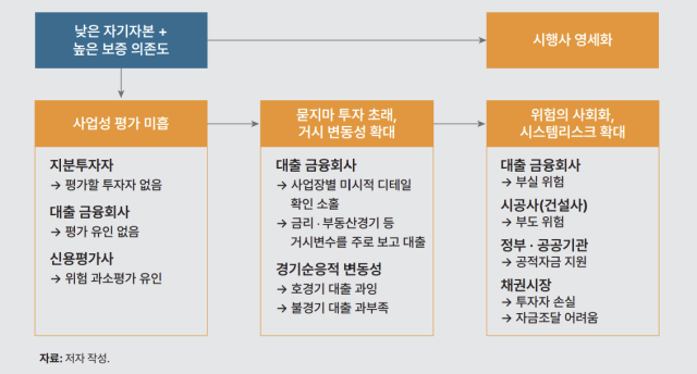 낮은 자기자본과 높은 보증 의존도의 문제점