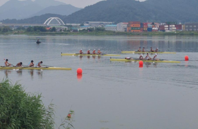 장보고기 전국 조정대회 열려…600여 명 참가