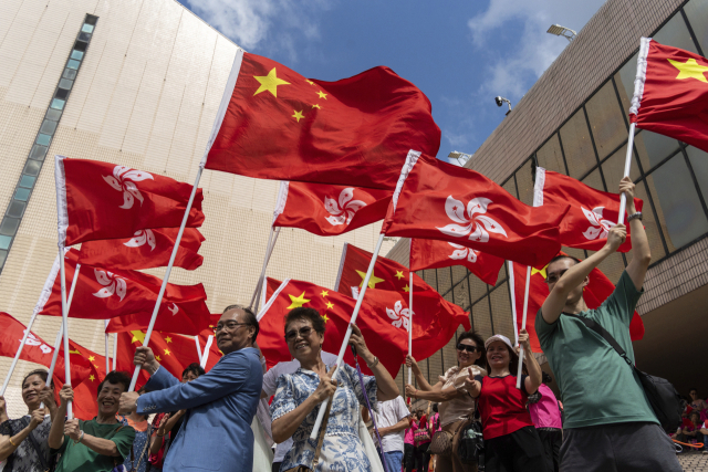 [사진] 홍콩 반환 27년…시민 없는 기념식