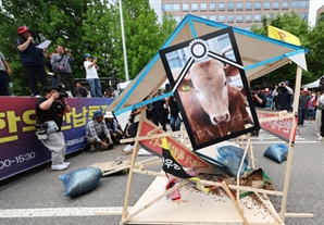 "사료 가격 폭등에 빚만 2억…尹 직접 소 키워봐라…우리도 살려 달라" 통곡하고 삭발하는 농민들