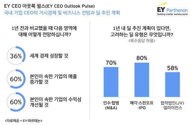 EY한영 “국내외 CEO, M&A·매각의지 있지만 현실은 미지수”