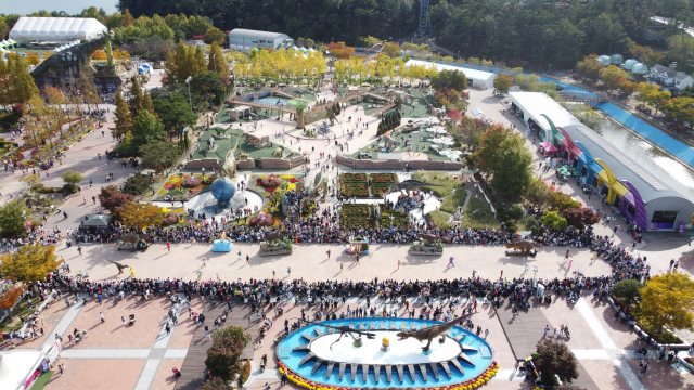 경남 고성군 공룡테마관광지인 당항포 관광지 항공사진. 사진제공=경남도