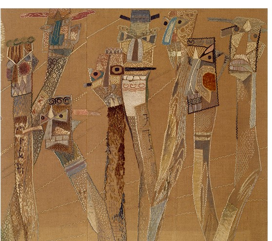 김인숙 '장생도', 1960년, 섬유에 자수, 112x127cm, 국립현대미술관 소장