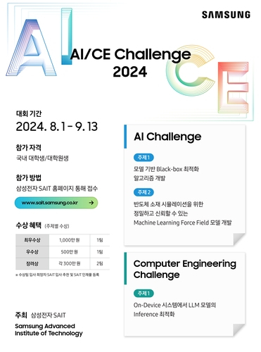 삼성전자, 'AI·CE 챌린지' 개최…'차세대 AI 리더 발굴'