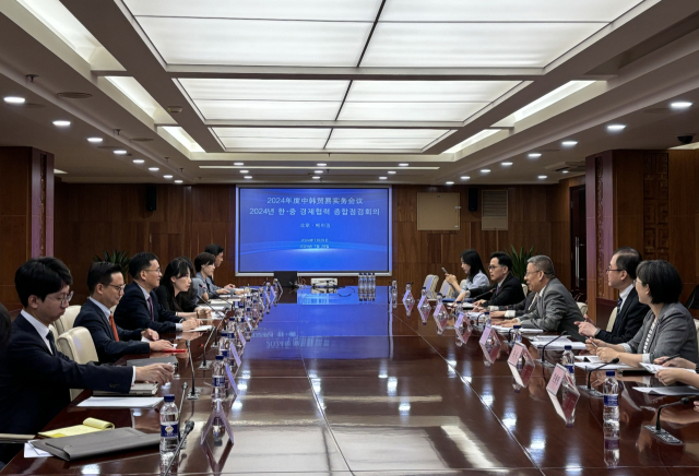 중국 베이징에서 29일 열린 제28차 한중 경제협력 종합점검회의에서 참석자들이 발언을 하고 있다. 사진제공=외교부