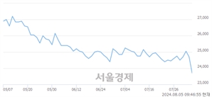 <유>롯데지주, 장중 신저가 기록.. 24,200→23,600(▼600)