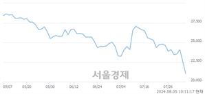 <코>에스피지, 장중 신저가 기록.. 22,450→20,850(▼1,600)