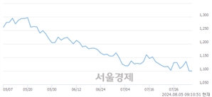 <유>대영포장, 장중 신저가 기록.. 1,069→1,066(▼3)