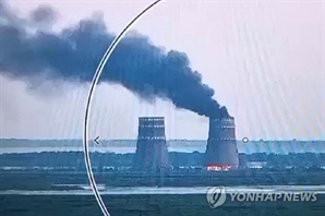 자포리자 원전 불길 속 냉각탑 손상…러시아-우크라 서로 "네 탓"
