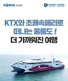 코레일, ‘울릉도 KTX+초쾌속 레일쉽 상품’ 출시