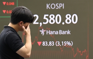 '외풍'에 상장사 90% 파랗게 질려…삼전 3.45%·하이닉스 8%대 급락