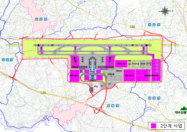 2단계 사업이 포함된 제주 제2공항 평면도. 자료=국토