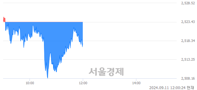 [정오 시황] 코스피 2517.29, 하락세(▼6.14, -0.24%) 반전