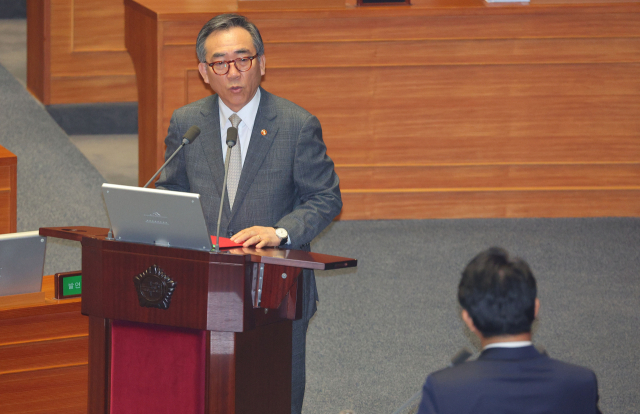 조태열 외교부 장관이 지난 10일 국회에서 열린 본회의 외교·통일·안보 분야 대정부질문에서 답변하고 있다./연합뉴스