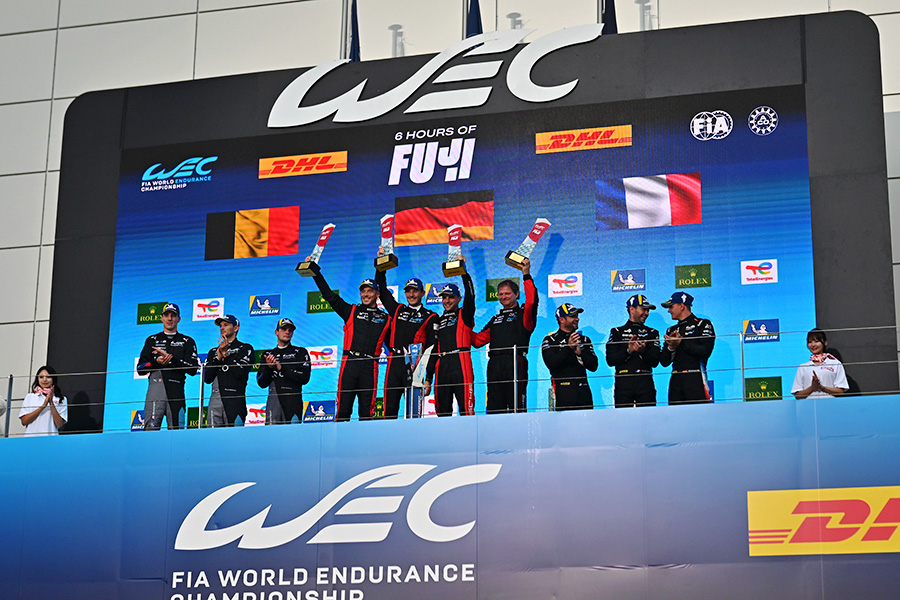 포르쉐 펜스키 모터스포트(#6)가 2024 FIA WEC 후지 6시간 내구 레이스에서 포디엄 정상에 올랐다. 김학수 기자