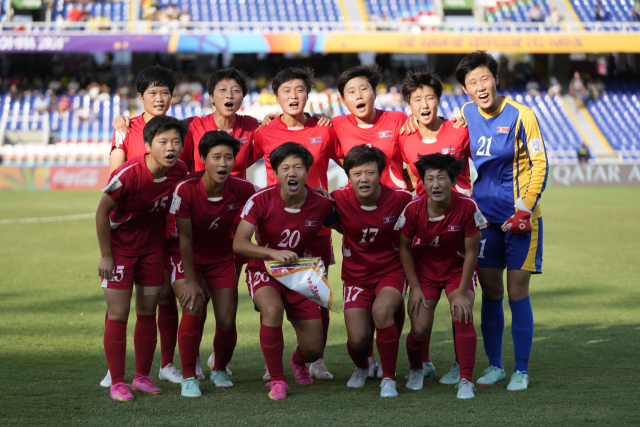 19일 2024 U-20 여자 월드컵 4강전에 출전한 북한 여자 U-20 대표팀. AP연합뉴스