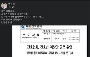 간호법 공포된 날 "그만 나대세요, 건방진 것들"…의협 부회장 게시글 '파문'