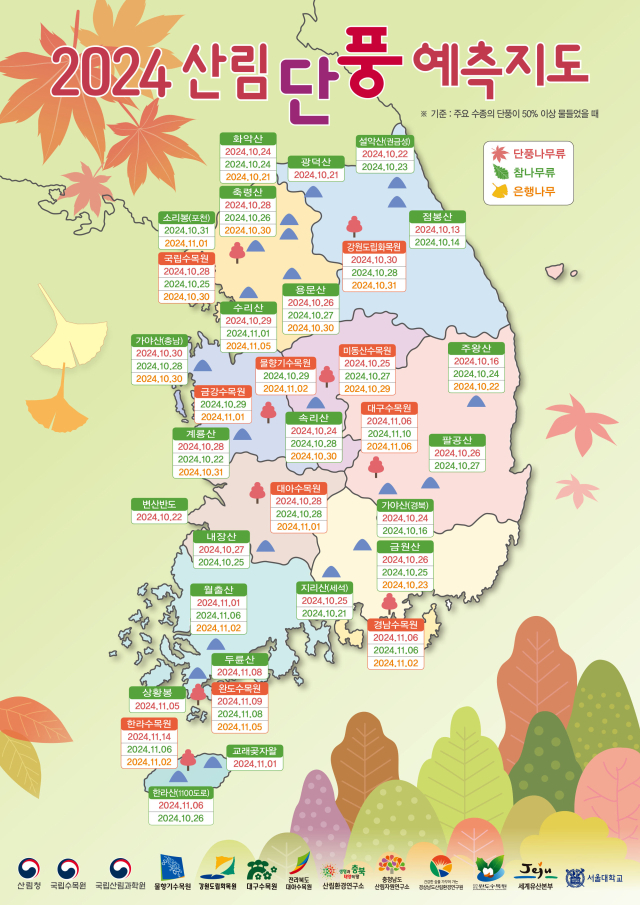 ‘2024 산림단풍 예측지도’. 사진제공=산림청