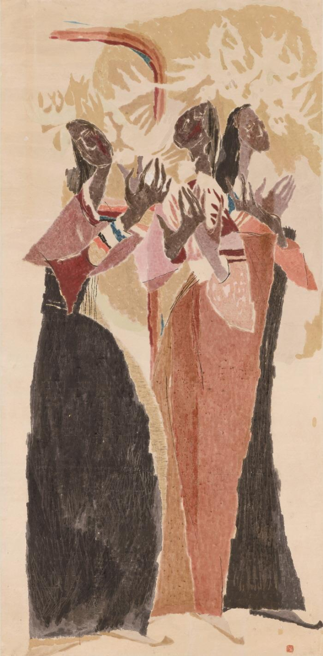 박래현 '하얀비둘기', 1961년, 종이에 채색, 186x96cm /사진제공=국립현대미술관