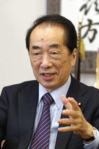 간 나오토 전 일본 총리. 교도연합뉴스