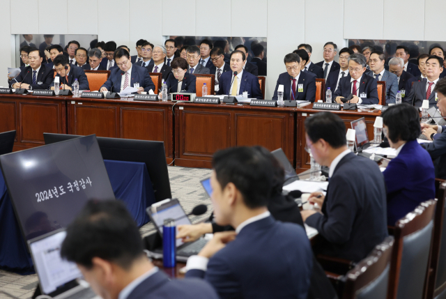 17일 울산시 중구 한국석유공사에서 열린 국회 산업통상자원중소벤처기업위원회의 한국석유공사 등 12개 기관에 대한 국정감사에서 한국석유공사 김동섭 사장이 답변하고 있다. 울산=연합뉴스