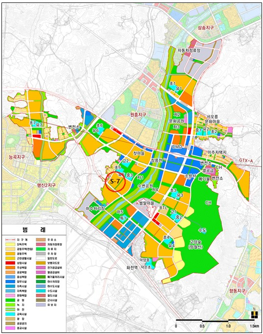 고양창릉 신도시 내 S-7블록 위치도. 자료 제공=LH