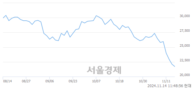 유해성디에스, 장중 신저가 기록.. 22,100→21,600(▼500)