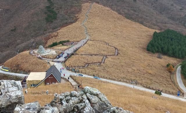 15일 울산시 울주군 간월재 억새평원의 모습. 울산=장지승기자