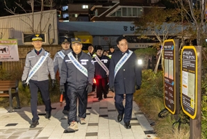 진교훈 강서구청장, 경찰·자율방범대와 범죄예방 합동 순찰