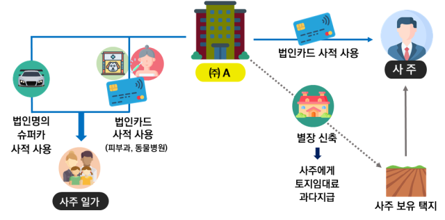 플래폼 기업인 A사는 플랫폼 노동자에게 지급할 정산대금을 빼돌려 기업 명의로 슈퍼카·개인 별장 등 구입한 사실이 적발됐다. 자료제공=국세청