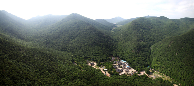 영취산과 흥국사 전경. 사진 제공=국가유산청