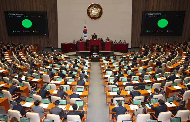 2일 서울 여의도 국회에서 본회의가 열리고 있다. 연합뉴스