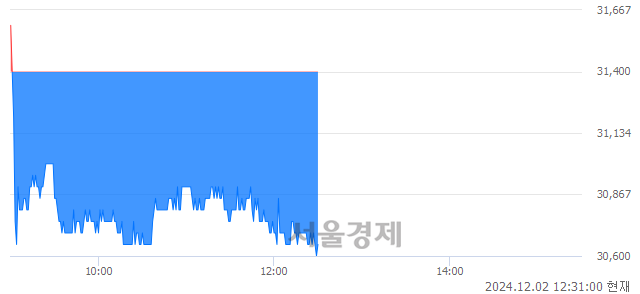 유DB하이텍, 장중 신저가 기록.. 31,100→30,600(▼500)