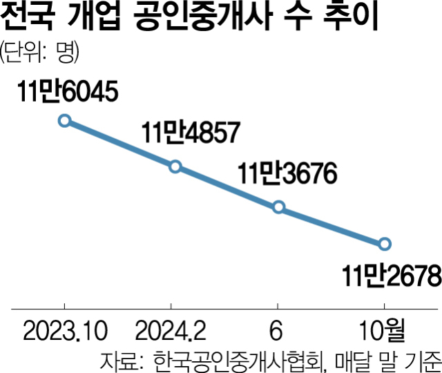 거래 급감에…1년 새 개업 중개사 3300명 줄었다