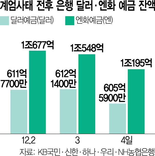 정치 불확실성에 하루새 달러·엔화예금 1.3조 이탈