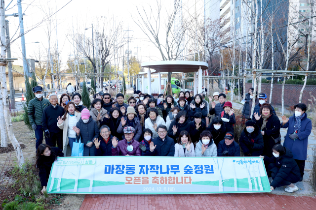 성동구가 마장축산물시장 북문공영주차장 부지에 ‘마장동 자작나무 숲정원’을 조성했다. 사진 제공=성동구