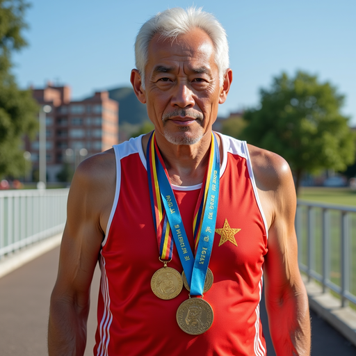 '70대 노인' 맞아? 중국 100ｍ 달리기 대회 13.97초 기록 '화제'