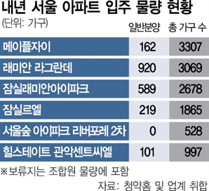 조합원·임대물량 제외하니…내년 서울 입주물량 1만1000여 가구 불과