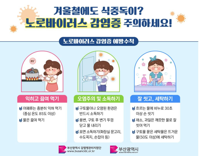 노로바이러스 감염증 예방수칙. 사진제공=부산시