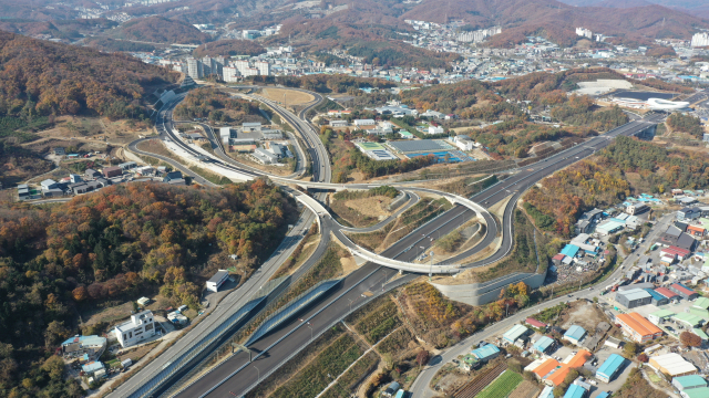 2025년 1월 1일 개통하는 세종-포천 고속도로 북용인 나들목 전경. 사진 제공 = 용인시