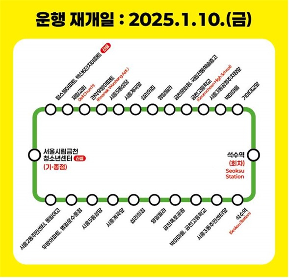 노선도. 자료제공=금천구