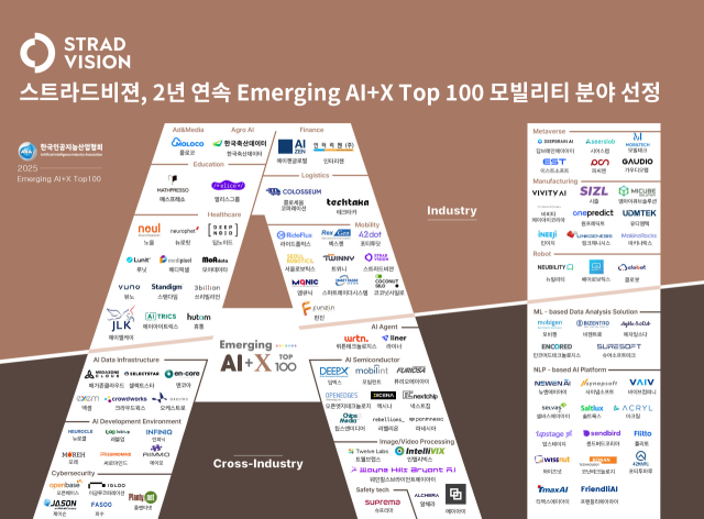 스트라드비젼, 2년 연속 Emerging AI+X Top100 선정