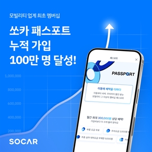 쏘카 연간 멤버십 '패스포트', 누적 가입자 100만 명 달성